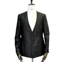 Collarless Gambiered Gauze Jacket