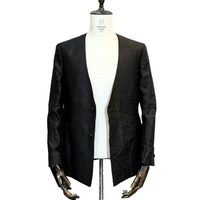 Collarless Gambiered Gauze Jacket