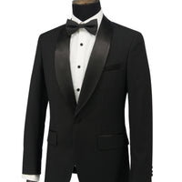 全羊毛黑色燕尾服套裝
