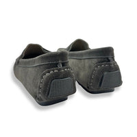 炭灰色麂皮豆豆鞋