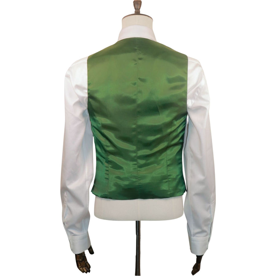 Marzoni 140's Emerald Green Stripe Vest