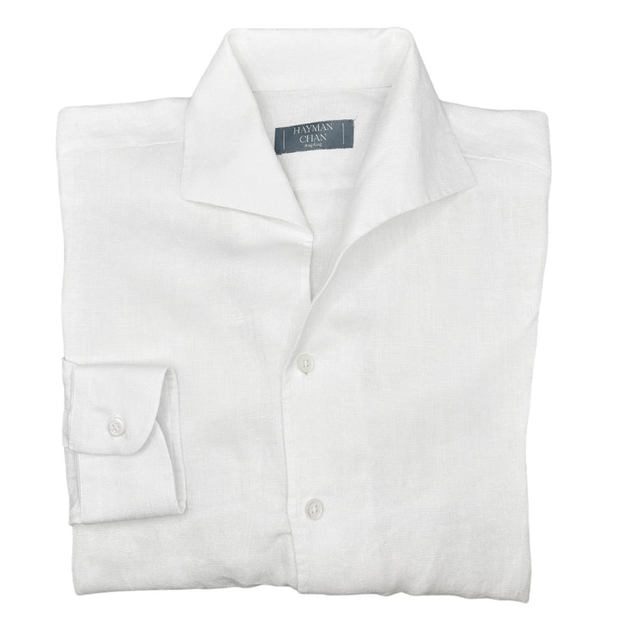 One Piece Collar Linen Shirt (Pale Tone)