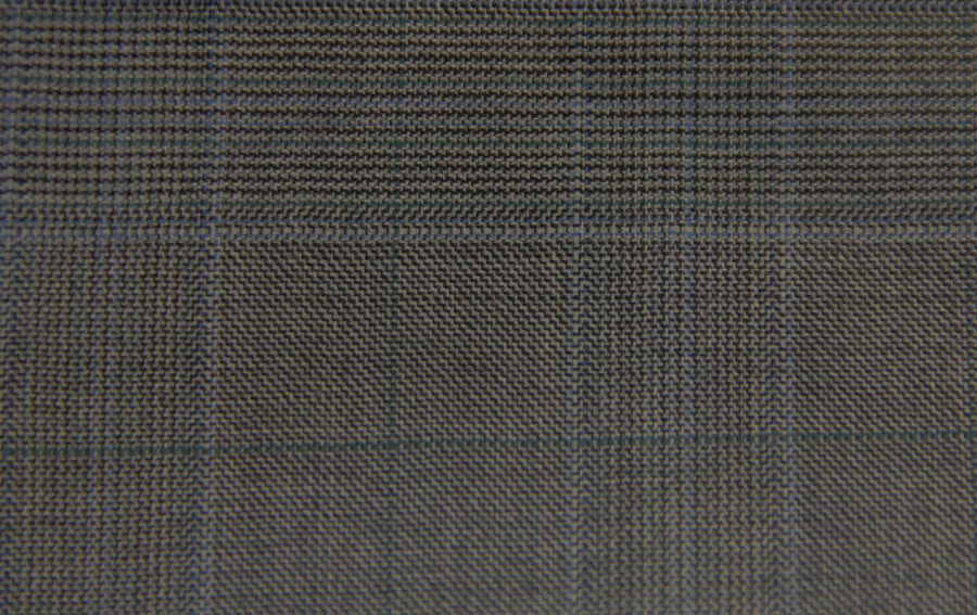 Cerruti Nobility 150's AAAAA (Grey with Green Check)