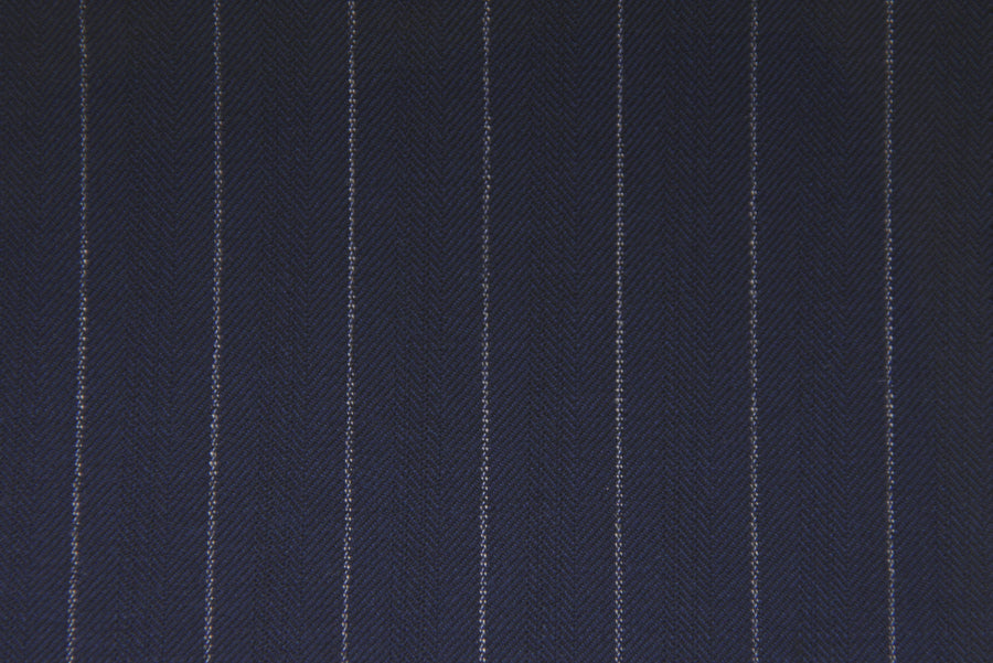 Holland & Sherry Swan Hill (Navy with Silver Stripe)