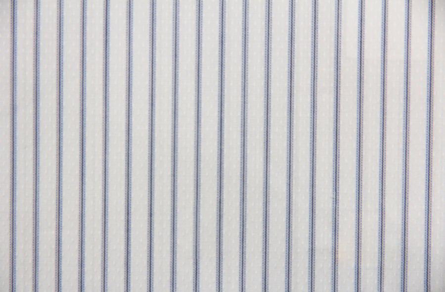 Ermenegildo Zegna Popeline Shirt (White w/ Blue Stripe)