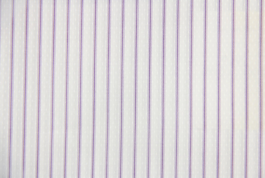 Ermenegildo Zegna 府綢恤衫 (白色紫條)