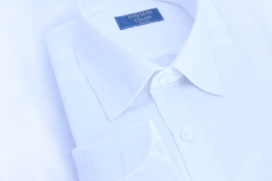 White On White Check Shirt